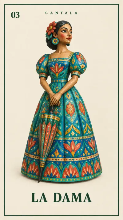 Carta 3 de la Lotería Mexicana — La Dama
