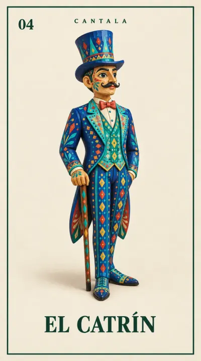 Carta 4 de la Lotería Mexicana — El Catrín