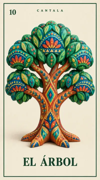 Carta 10 de la Lotería Mexicana — El Árbol