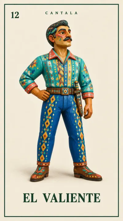 Carta 12 de la Lotería Mexicana — El Valiente