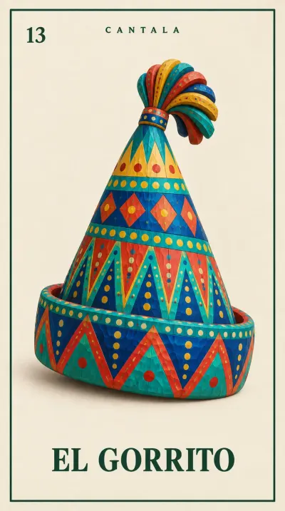 Carta 13 de la Lotería Mexicana — El Gorrito