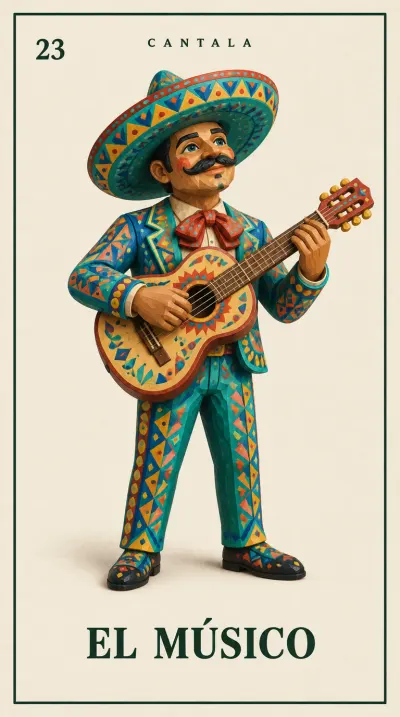 Carta 23 de la Lotería Mexicana — El Músico