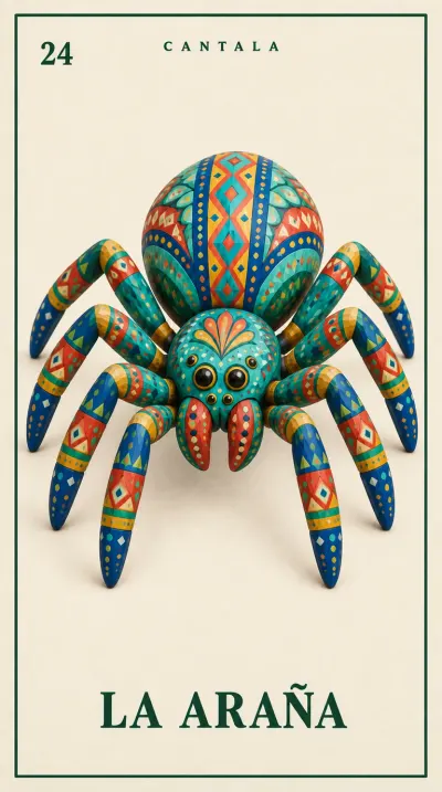 Carta 24 de la Lotería Mexicana — La Araña