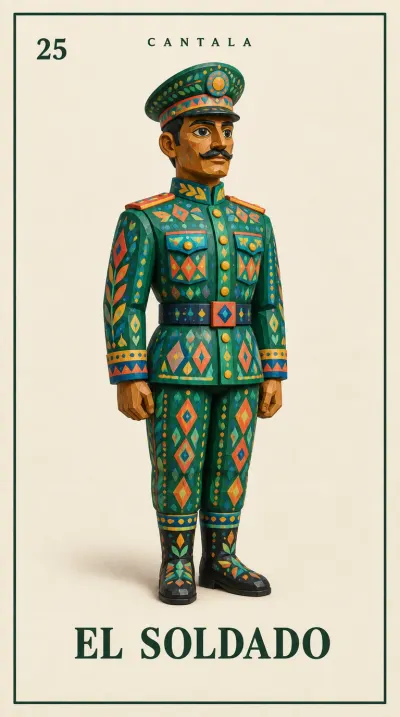 Carta 25 de la Lotería Mexicana — El Soldado