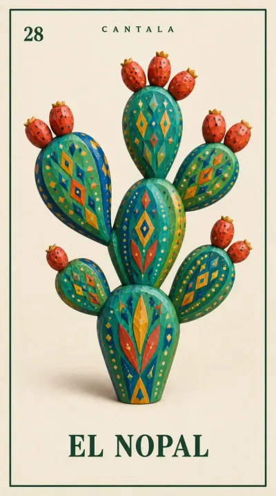 Carta 28 de la Lotería Mexicana — El Nopal