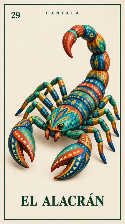 Carta 29 de la Lotería Mexicana — El Alacrán