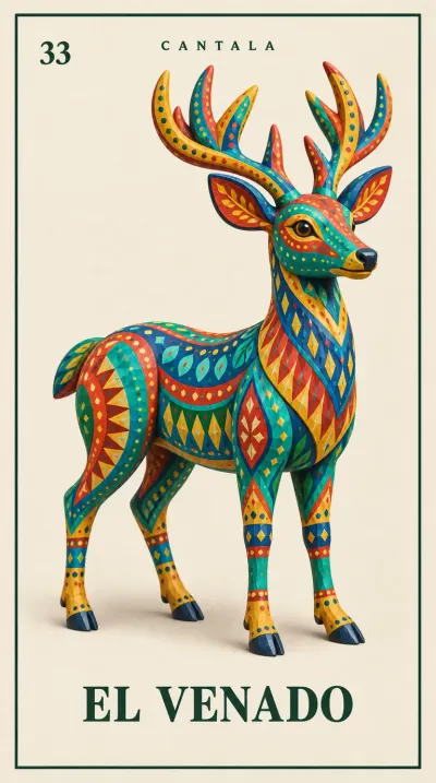 Carta 33 de la Lotería Mexicana — El Venado