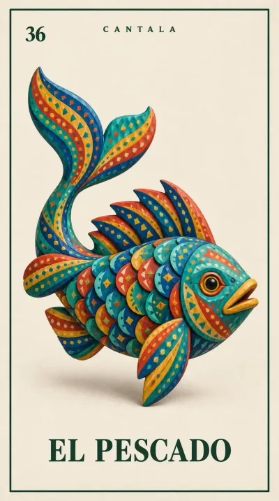Carta 36 de la Lotería Mexicana — El Pescado