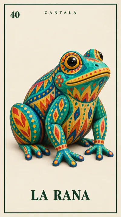 Carta 40 de la Lotería Mexicana — La Rana