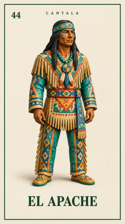 Carta 44 de la Lotería Mexicana — El Apache