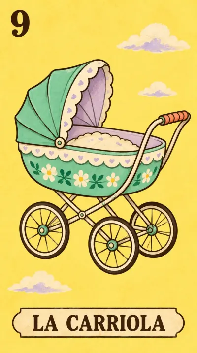 La Carriola, carta 9 de la lotería de baby shower
