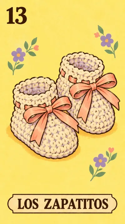 Los Zapatitos, carta 13 de la lotería de baby shower