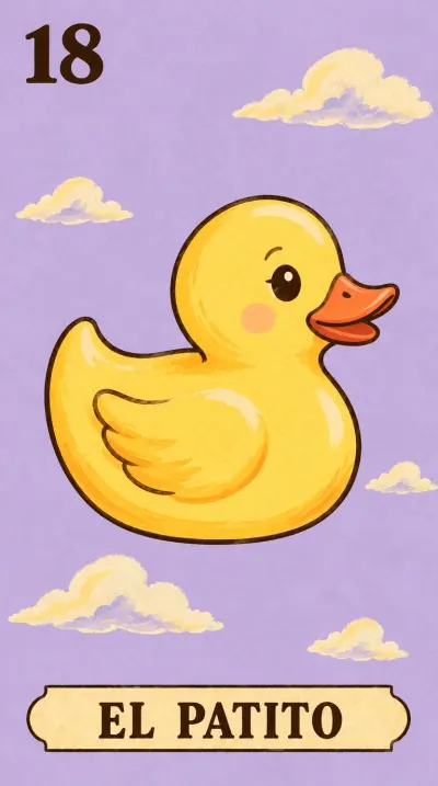 El Patito, carta 18 de la lotería de baby shower
