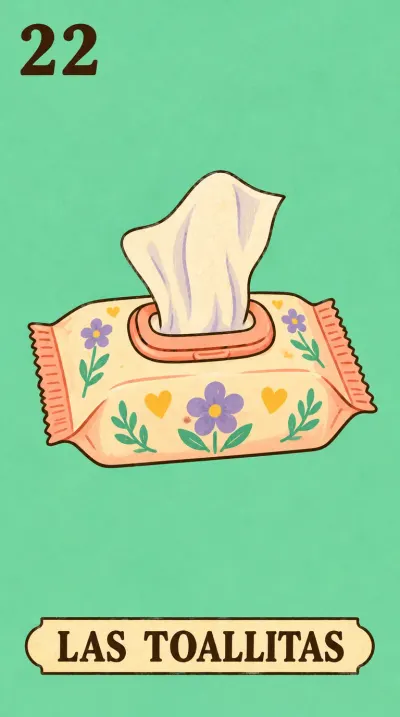 Las Toallitas, carta 22 de la lotería de baby shower