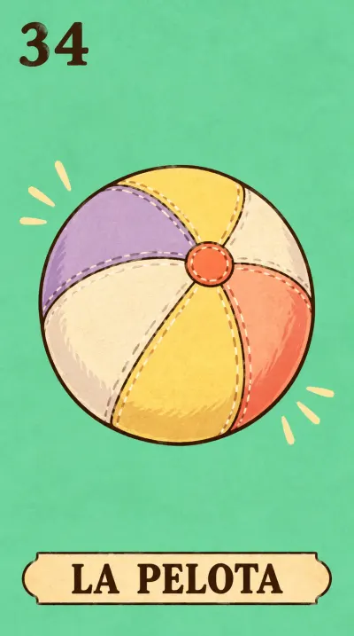 La Pelota, carta 34 de la lotería de baby shower