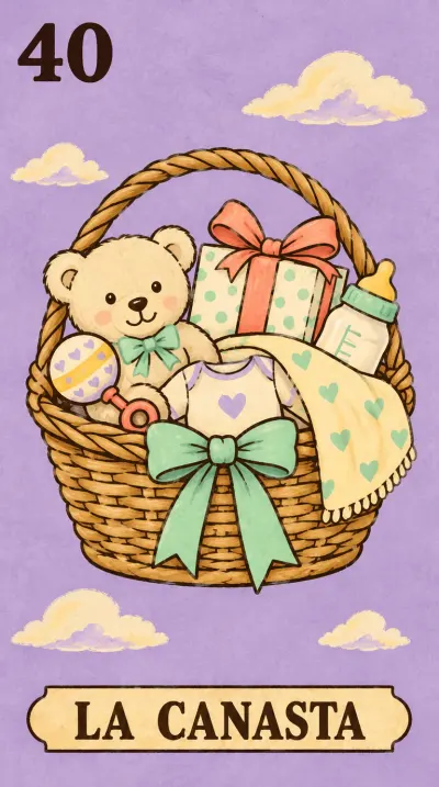 La Canasta, carta 40 de la lotería de baby shower