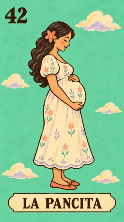 La Pancita, carta 42 de la lotería de baby shower