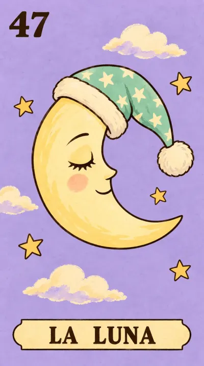 La Luna, carta 47 de la lotería de baby shower