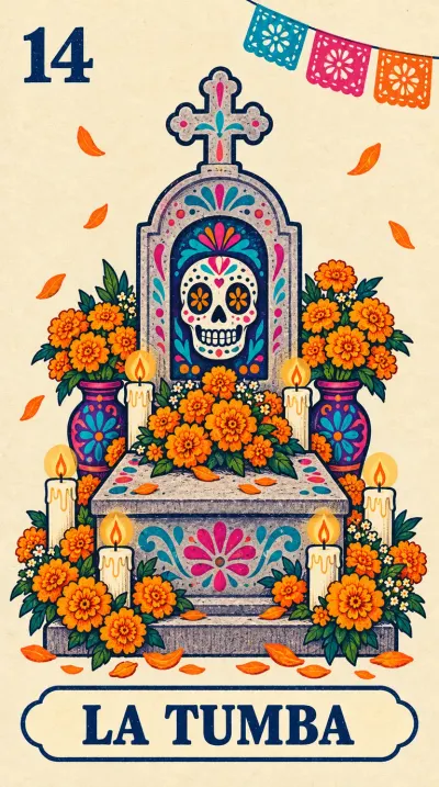La Tumba, carta 14 de la lotería de Día de Muertos
