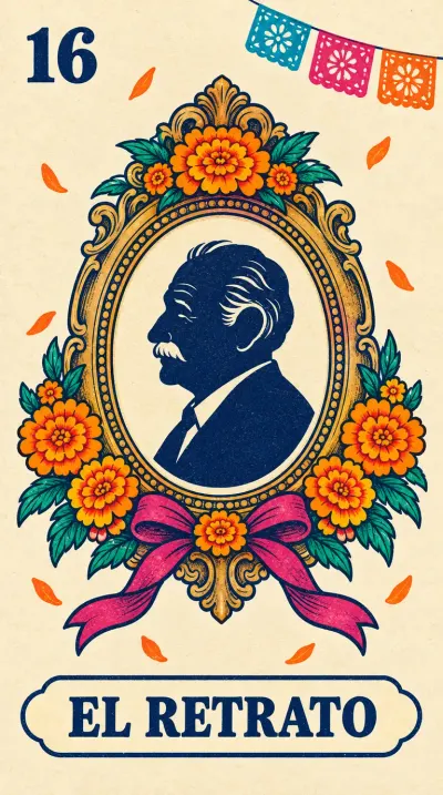 El Retrato, carta 16 de la lotería de Día de Muertos