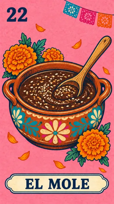 El Mole, carta 22 de la lotería de Día de Muertos