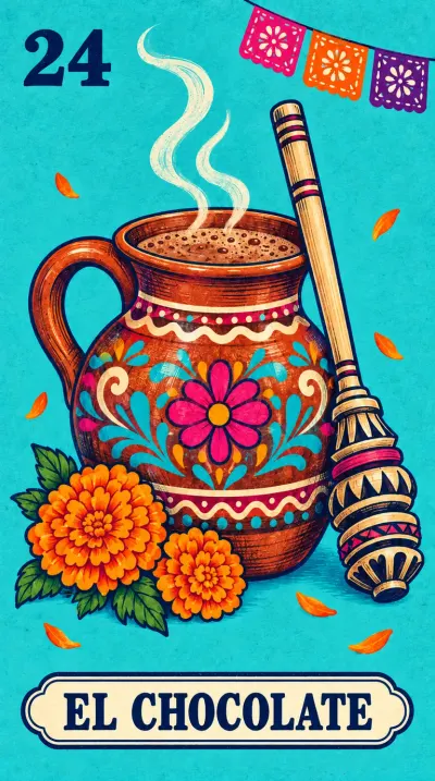 El Chocolate, carta 24 de la lotería de Día de Muertos