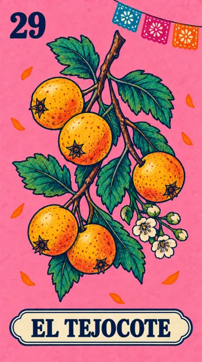 El Tejocote, carta 29 de la lotería de Día de Muertos