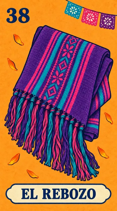 El Rebozo, carta 38 de la lotería de Día de Muertos