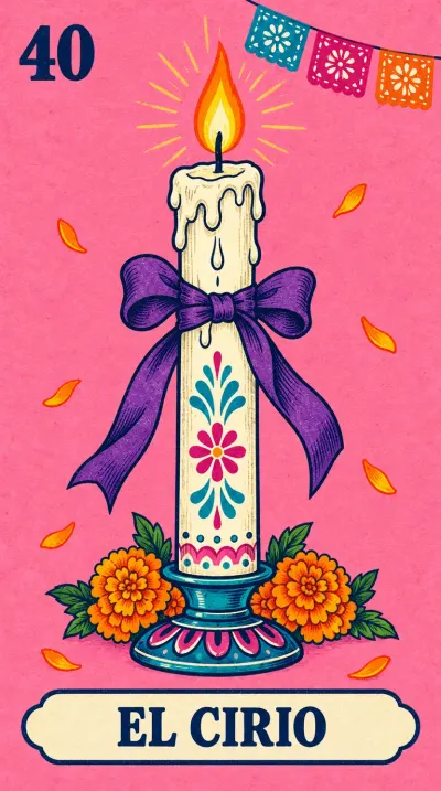 El Cirio, carta 40 de la lotería de Día de Muertos