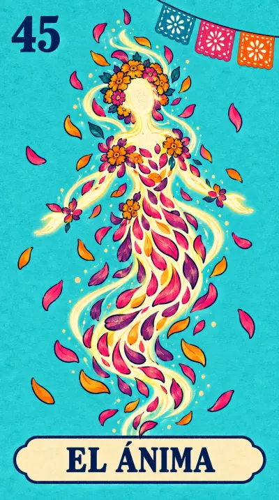 El Ánima, carta 45 de la lotería de Día de Muertos