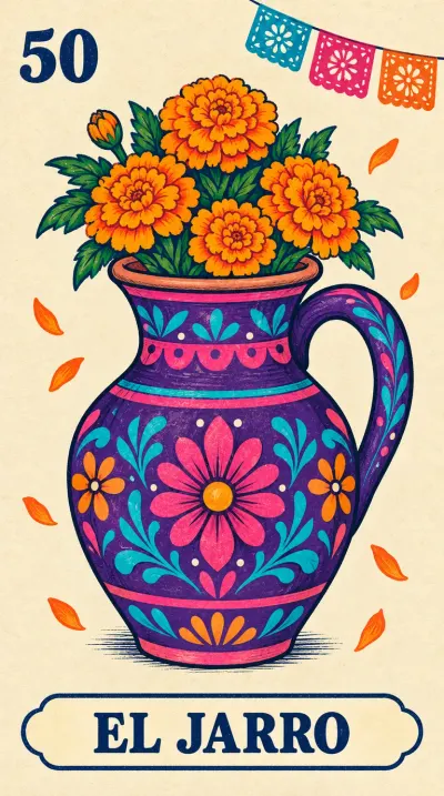 El Jarro, carta 50 de la lotería de Día de Muertos