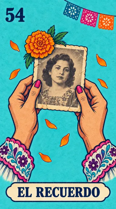 El Recuerdo, carta 54 de la lotería de Día de Muertos