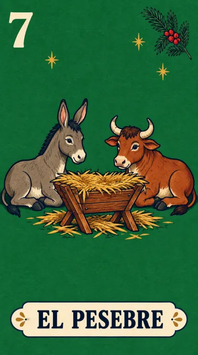 El Pesebre, carta 7 de la lotería navideña
