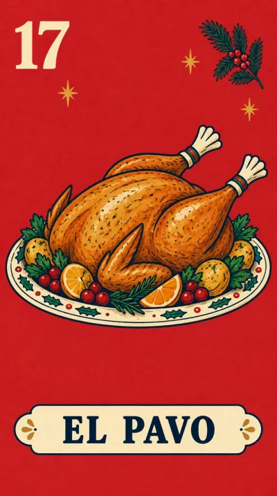 El Pavo, carta 17 de la lotería navideña