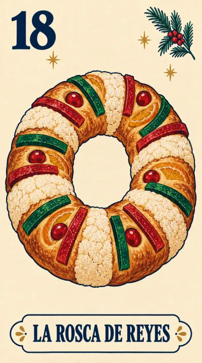 La Rosca de Reyes, carta 18 de la lotería navideña