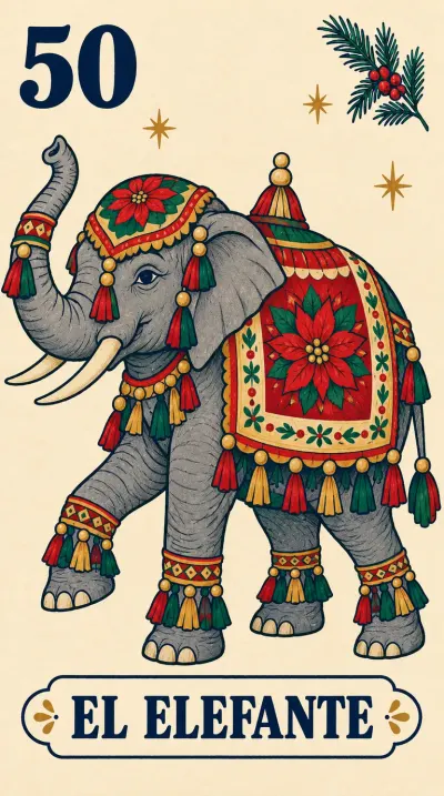El Elefante, carta 50 de la lotería navideña