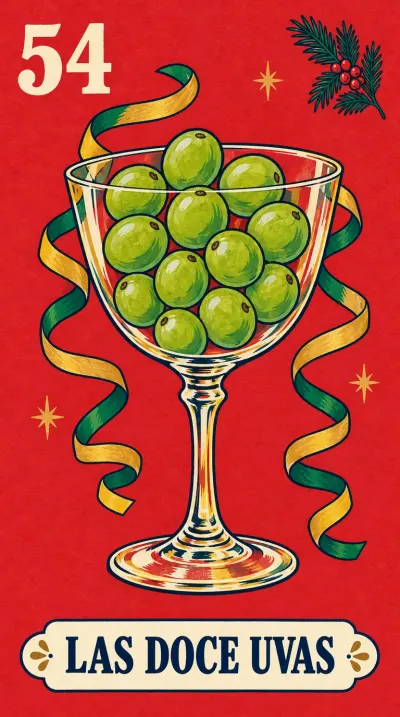Las Doce Uvas, carta 54 de la lotería navideña