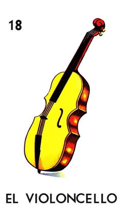 El Violoncello, carta 18 de la Lotería Mexicana