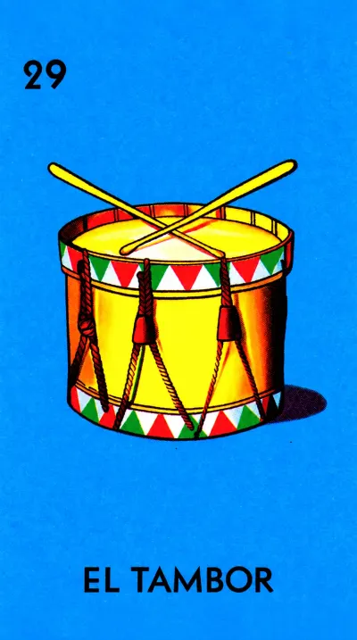 El Tambor, carta 29 de la Lotería Mexicana